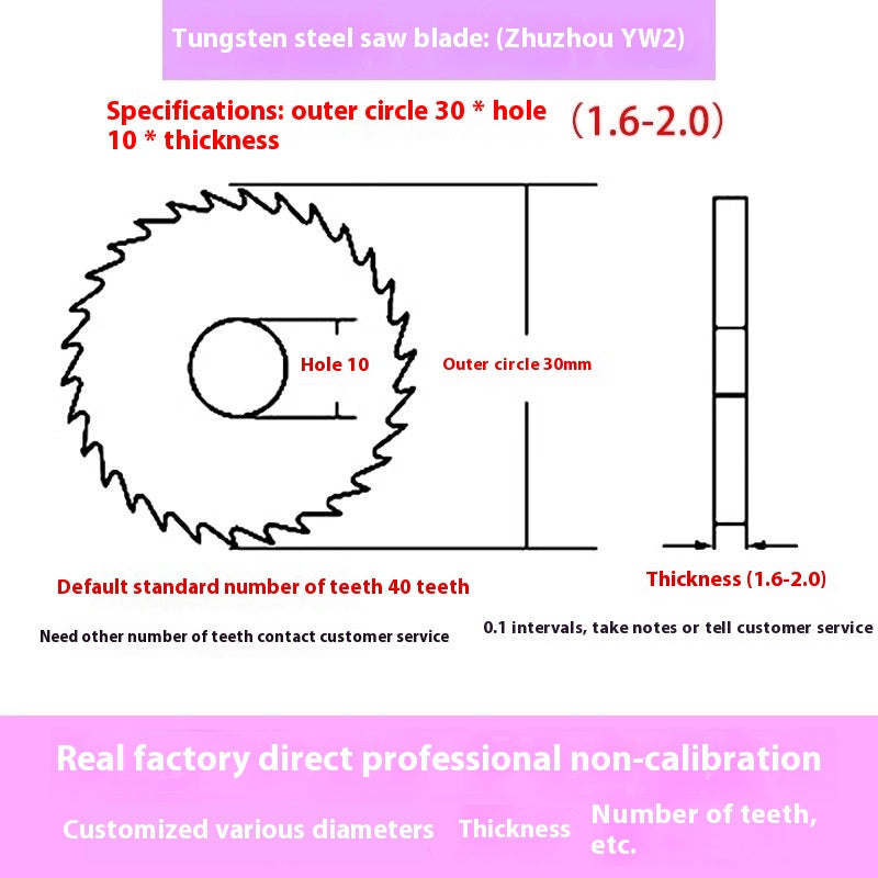 1142-Tungsten steel saw blade milling cutter ebony circular saw blade integral tungsten carbide saw blade outer diameter 20/30/40/60/80/100 Shandong Denso Pricision Tools Co.,Ltd.